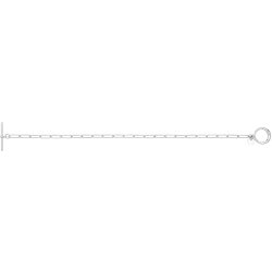Silver Rhodium Plated T-bar Paperclip Link Bracelet 