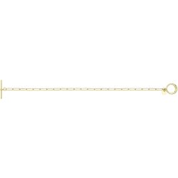 Silver Yellow Gold Plated T-bar Paperclip Link Bracelet 