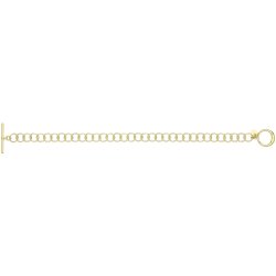 Silver Yellow Gold Plated T-bar Circle Link Bracelet 
