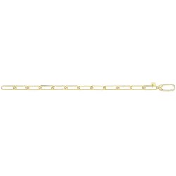 Silver Yellow Gold Plated Paperclip Link Bracelet 