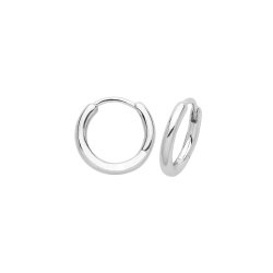Silver Rhodium Plated Clicker Earrings 