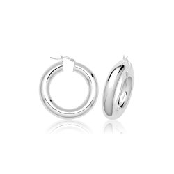Silver 8mm Plain Hoop Earrings G51321-