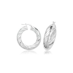 Silver 8mm Twisted Hoop Earrings G51322-