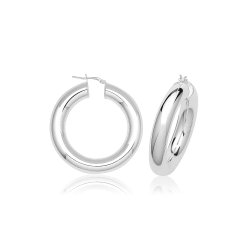 Silver 8mm Plain Hoop Earrings G51321-
