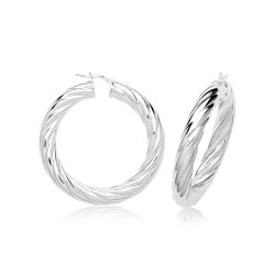 Silver 8mm Twisted Hoop Earrings G51322-