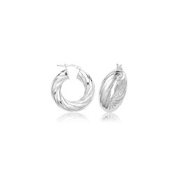 Silver 8mm Twisted Hoop Earrings G51322-