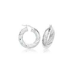 Silver 8mm Twisted Hoop Earrings G51322-