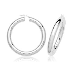 Silver 8mm Plain Hoop Earrings G51321-