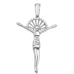 Silver Cz Jesus Christ Pendant 