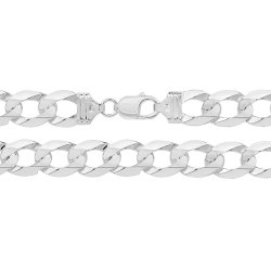 Silver Flat Open Curb Chain 