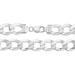 Silver Flat Open Curb Chain 