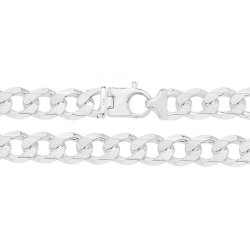 Silver Heavy Diamond Cut Curb Chain 