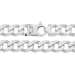 Silver Heavy Diamond Cut Curb Chain 