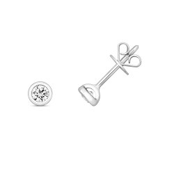Diamond Rubover Studs In 18ct White Gold 