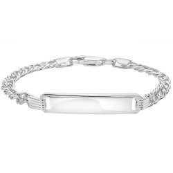 Silver Babies' Double Curb Id Bracelet 