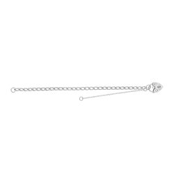 Silver Babies' Heart Padlock Charm Bracelet 