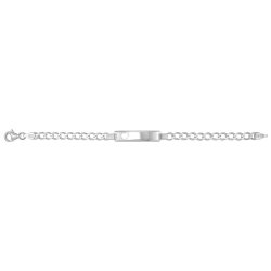 Silver Babies' Curb Cut Out Heart Id Bracelet 