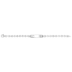 Silver Babies' Trace Cut Out Heart Id Bracelet 