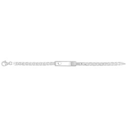 Silver Babies' Anchor Cut Out Heart Id Bracelet 