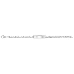 Silver Babies' Figaro Cz Set Id Bracelet 