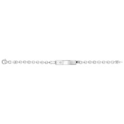 Silver Babies' Trace Cz Set Id Bracelet 