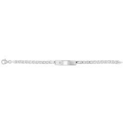 Silver Babies' Anchor Cz Set Id Bracelet 