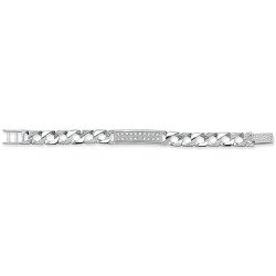 Silver Babies' Cast Cz Id Bracelet 