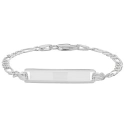 Silver Babies' Figaro Id Bracelet 