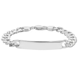 Silver Gents' Curb Id Bracelet 