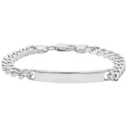 Silver Gents' Curb Id Bracelet 