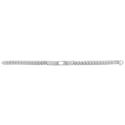 Silver Gents' Curb Bombe Id Bracelet 