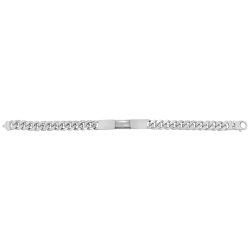 Silver Gents' Curb Bombe Id Bracelet 