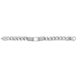 Silver Gents' Curb Bombe Id Bracelet 