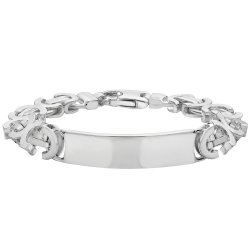 Silver Gents' Flat Byzantine Id Bracelet 
