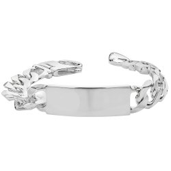 Silver Gents' Heavy Curb Id Bracelet 