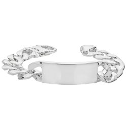 Silver Gents' Heavy Curb Id Bracelet 