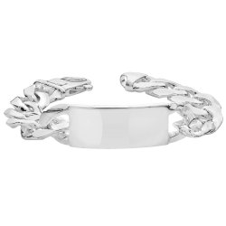 Silver Gents' Heavy Curb Id Bracelet 