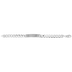 Silver Gents' Flat Open Curb Id Bracelet 