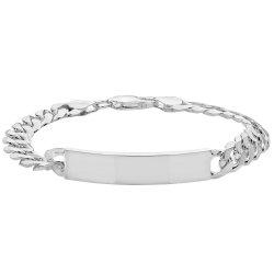 Silver Gents' Curb Id Bracelet 