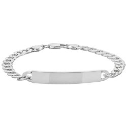 Silver Gents' Curb Id Bracelet 