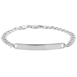 Silver Gents' Curb Id Bracelet 