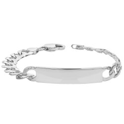 Silver Gents' Curb Id Bracelet 