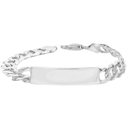 Silver Gents' Curb Id Bracelet 