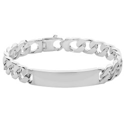 Silver Gents' Curb Id Bracelet 