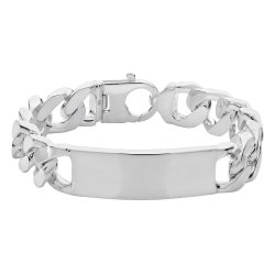 Silver Gents' Curb Id Bracelet 