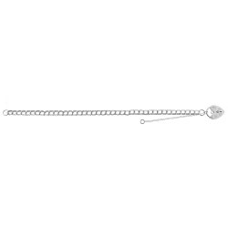 Silver Charm Bracelet With Heart Padlock 