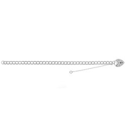 Silver Heart Padlock Charm Bracelet 