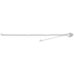 Silver Heart Padlock Charm Bracelet 