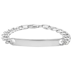 Silver Curb Id Bracelet 
