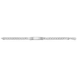 Silver Double Curb Id Bracelet 